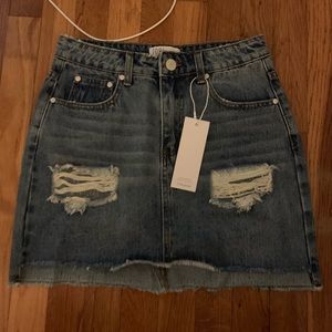 Tobi distressed Denim skirt